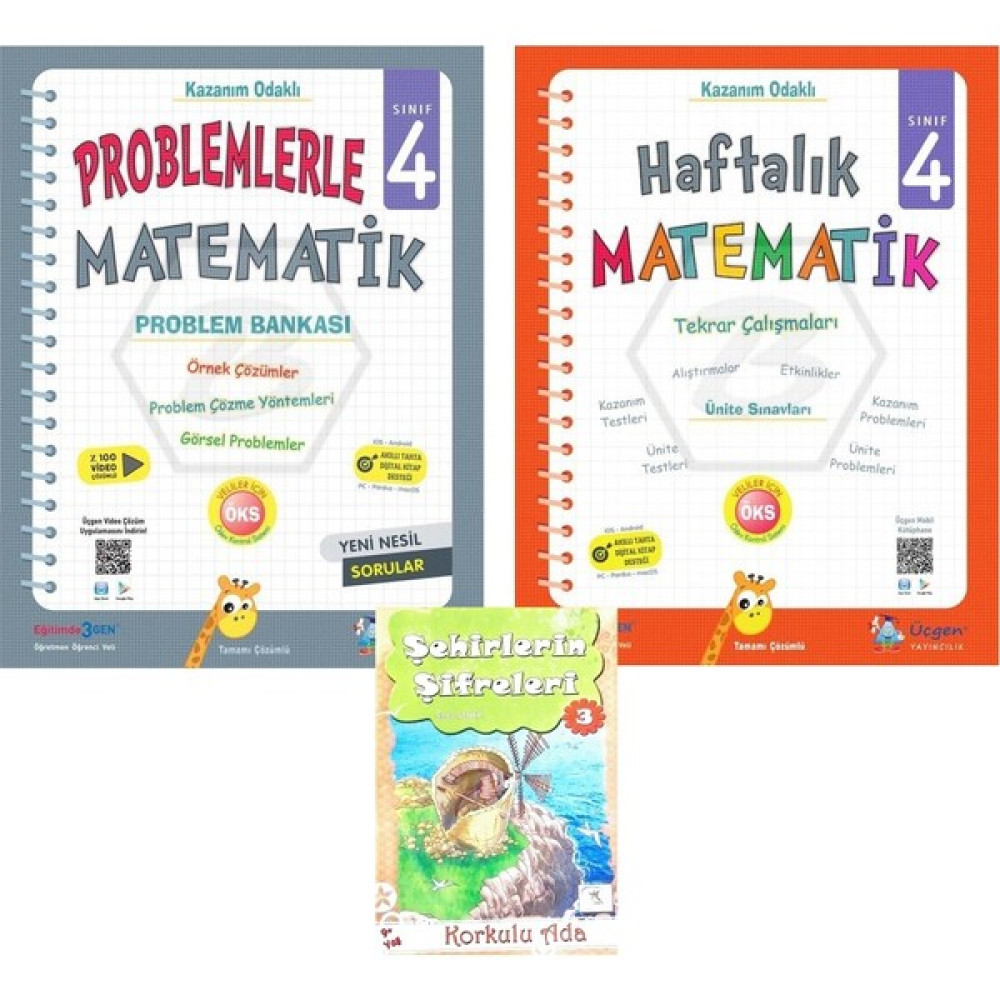 Üçgen Yayıncılık 4. Sınıf Problemlerle Matematik + Haftalık Matematik Tüm Dersler Fiyatı