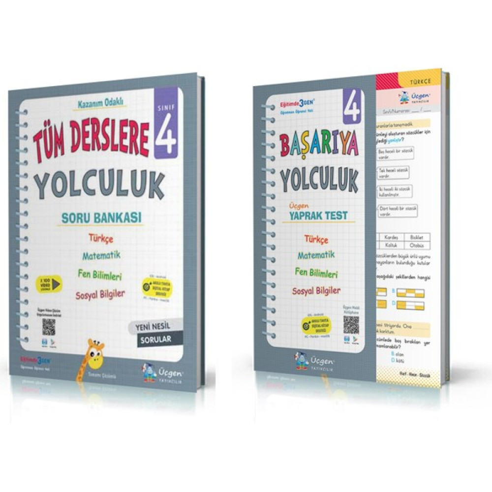 Üçgen Yayıncılık 4. Sınıf Tüm Dersler + Başarıya Yolculuk ( Yaprak Test) 2 Kitap Tüm Dersler Fiyatı