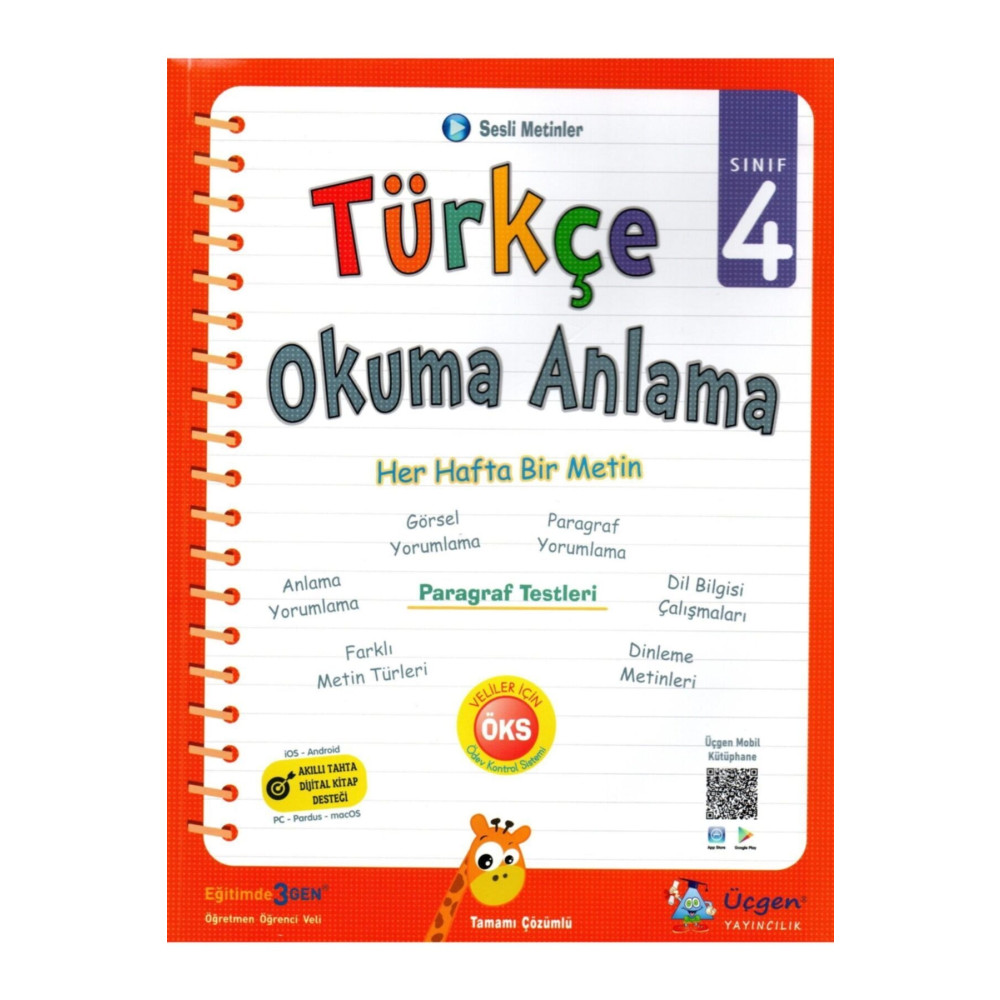 Üçgen Yayıncılık 4. Sınıf Türkçe Okuma Anlama Kitabı Yardımcı Kitaplar Fiyatı