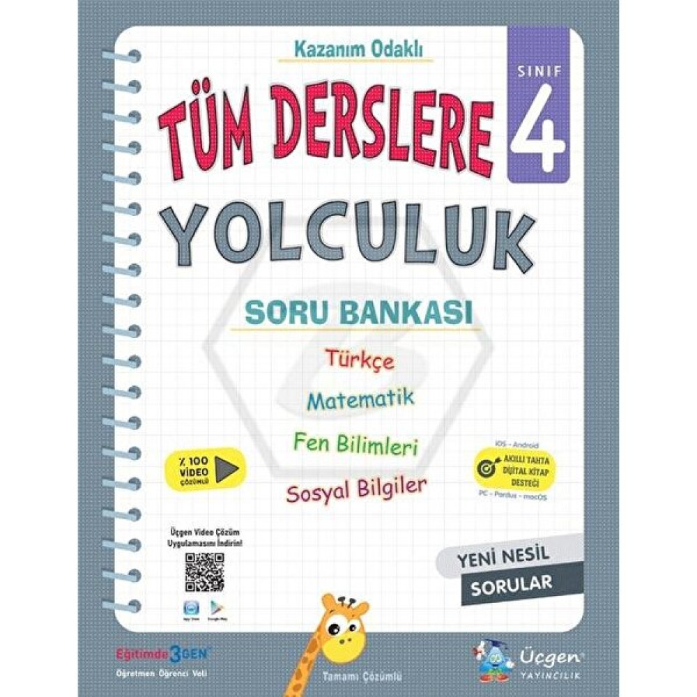 Üçgen Yayıncılık 4.sınıf Tüm Derslere Yolculuk Soru Bankası - %100 Video Çözümlü Kaynak Kitapları Fiyatı