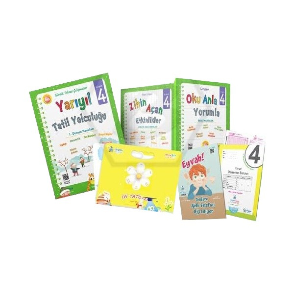 Üçgen Yayıncılık 4.Sınıf Yarıyıl Tatil Yolculuğu Seti + Karne Kılıfı Kaynak Kitapları Fiyatı