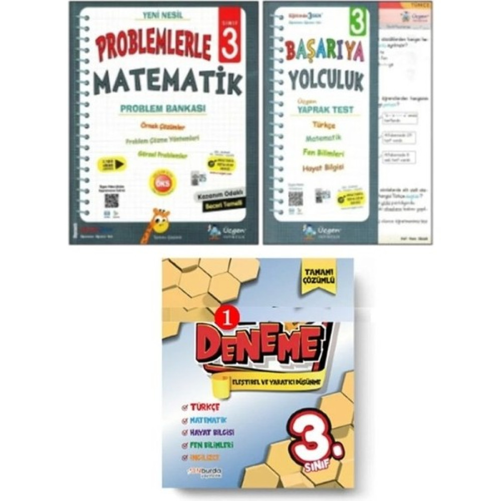 Üçgen Yayıncılık Üçgen 3. Sınıf Problemlerle Matematik Problem Bankası + Yaprak Test + Onburda Tekli'li Deneme 3 Kitap Matematik Fiyatı