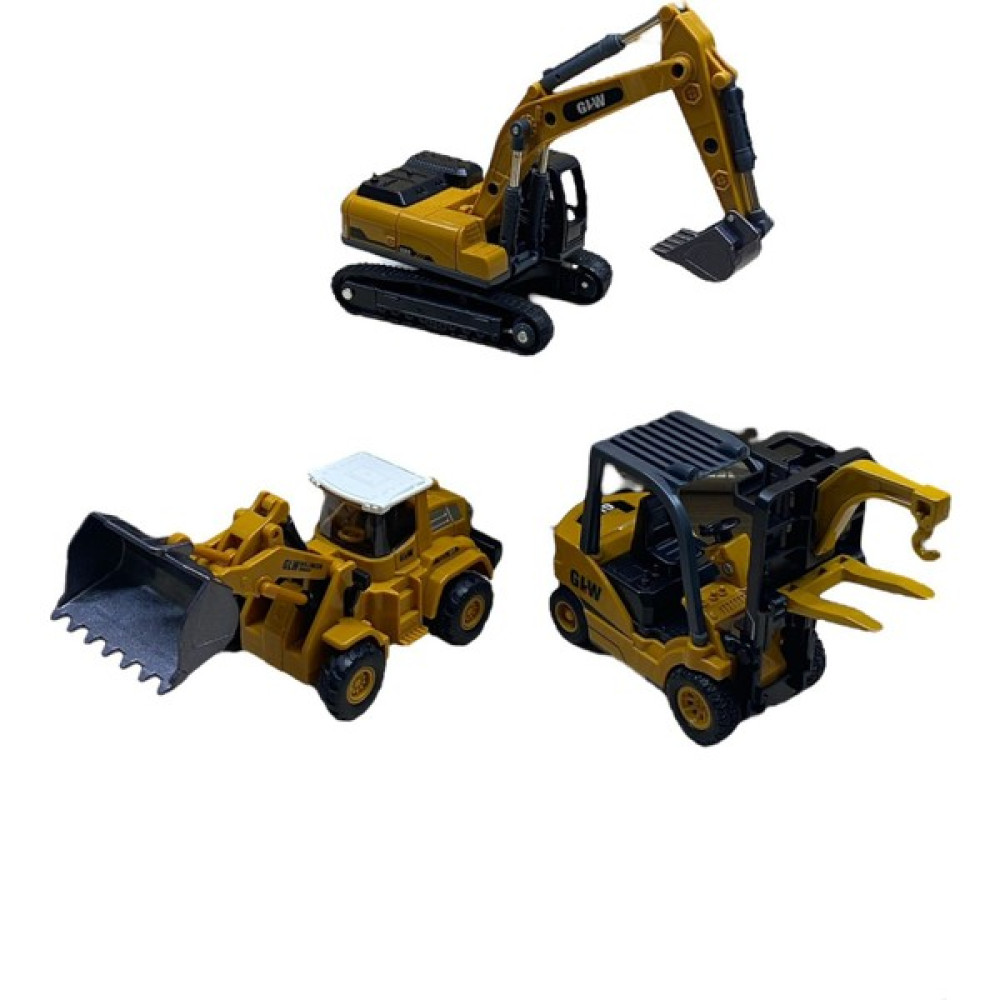 Üçlü Inşaat Iş Makinaları Exvatör-Dozer-Forklift 12CM Oyuncak Araç Fiyatı