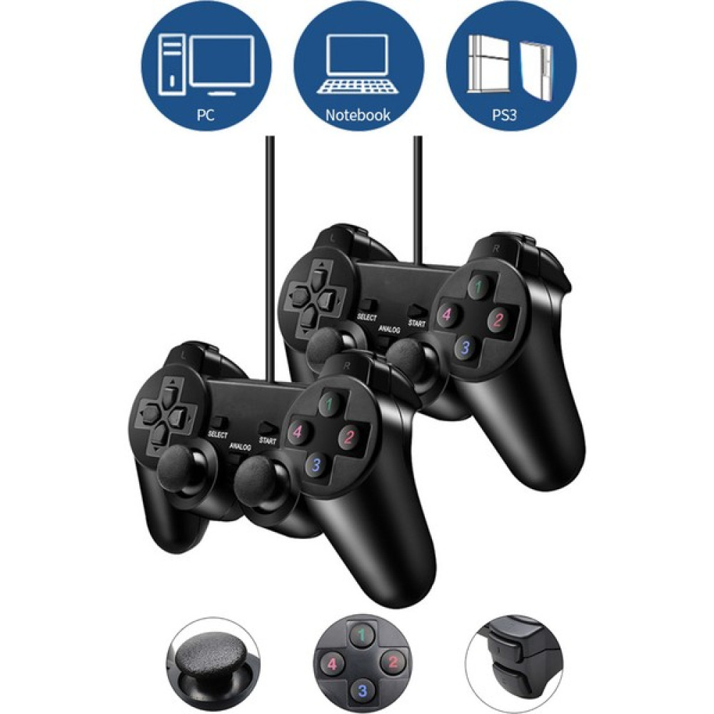 Ucom 2 Adet Çift Kol USB Girişli Bilgisayar - Plasytation3 Uyumlu Titreşimli Gamepad Oyun Kolu Tnt-G2 Pro - Mat Siyah Oto Boyaları Fiyatı