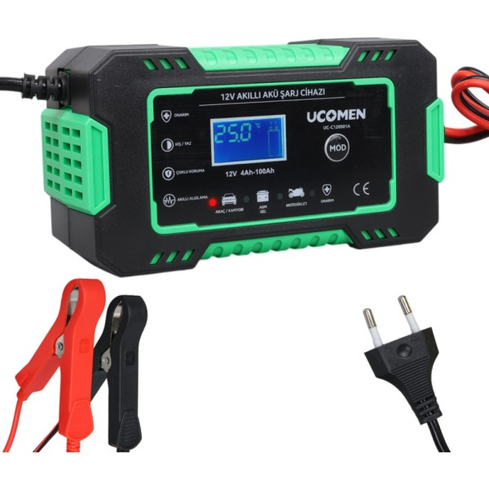 Ucomen UC-C120501A 12V 6A LED Göstergeli Akü Şarj Cihazı Akü Şarj Edici Fiyatı