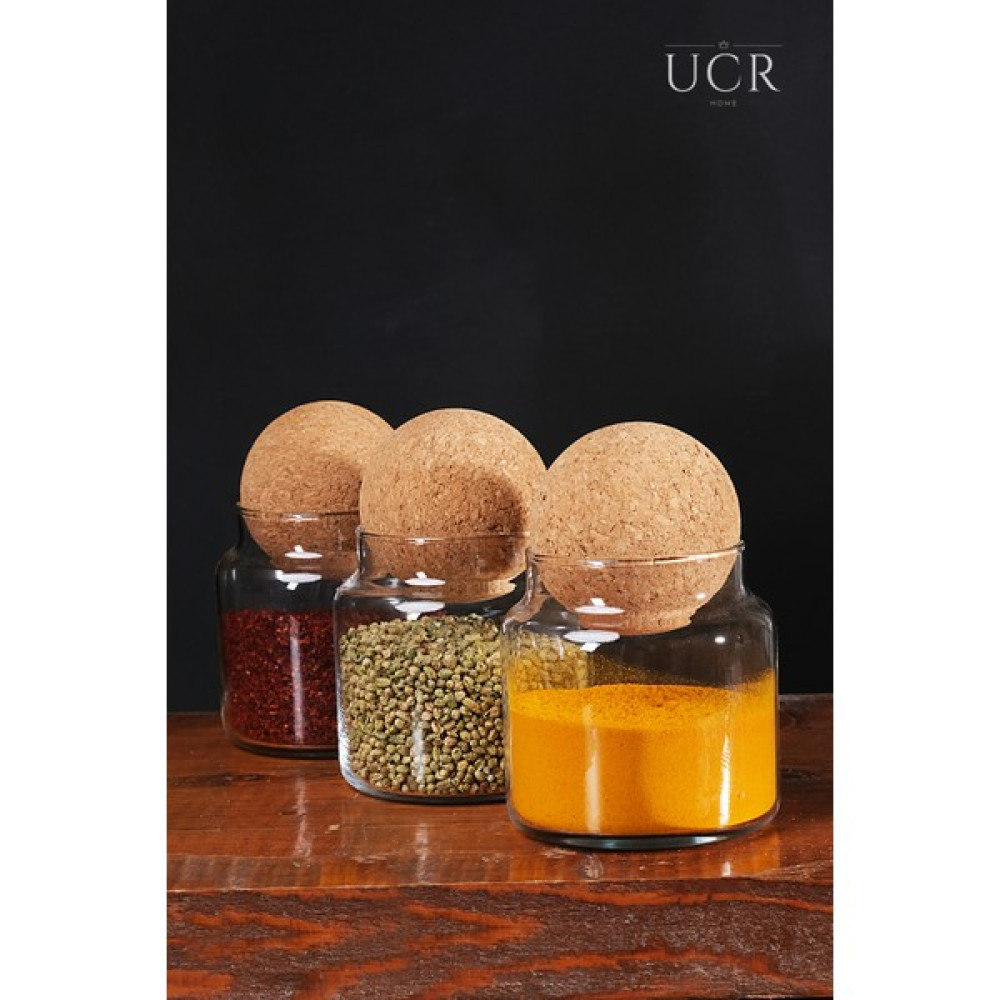 Ucr Home Cam 3’lü 500ML Top Mantar Kapaklı Baharatlık - Şeffaf - 1 lt Baharat Setleri & Baharatlıklar Fiyatı