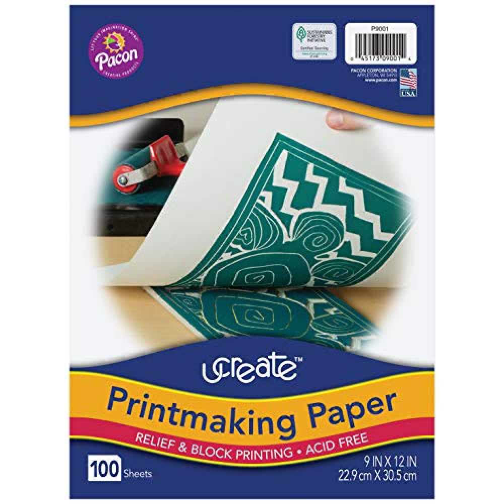 UCreate Printmaking Paper, White, 9" x 12", 100 Sheets