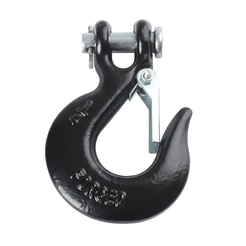 Ucreative Recovery 1/4 inch Clevis Slip Hook with Safety Latch - Heavy Duty Forged Steel Towing Winch Hook for ATV UTV (fit 3/16 and 1/4 inch synthetic winch rope)