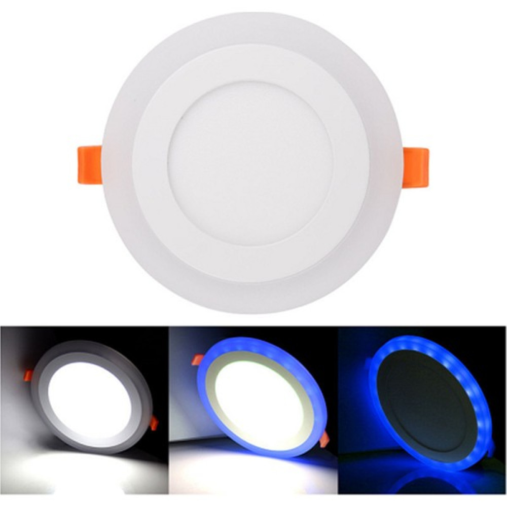 Ucuz Geldi Çift Renkli LED Panel 6+3 Watt - 14,5 Cm Mavi-Beyaz Hero İki Renkli Tavan Spot Lambası Armatür Fiyatı