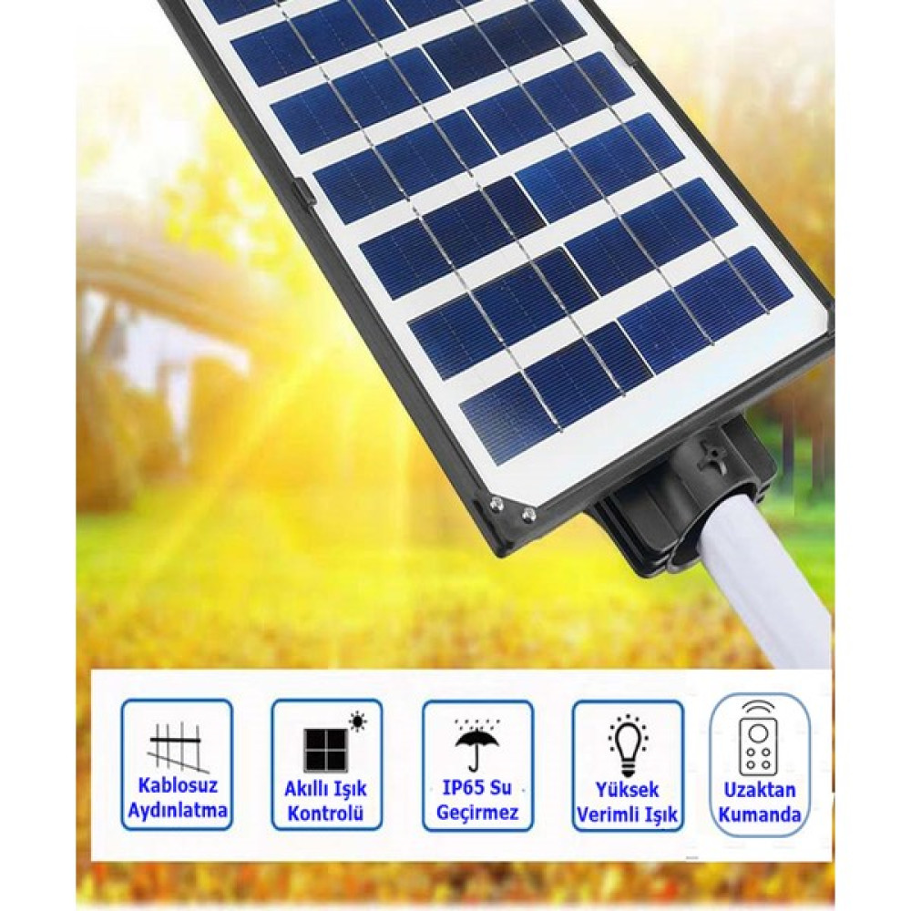 Ucuz Geldi Güneş Enerjili Sokak Lambası Bahçe Aydınlatması Kumandalı Sensörlü 100W Heroled Solar Sokak Armatürü Dış Mekan & Bahçe Oyuncakları Fiyatı