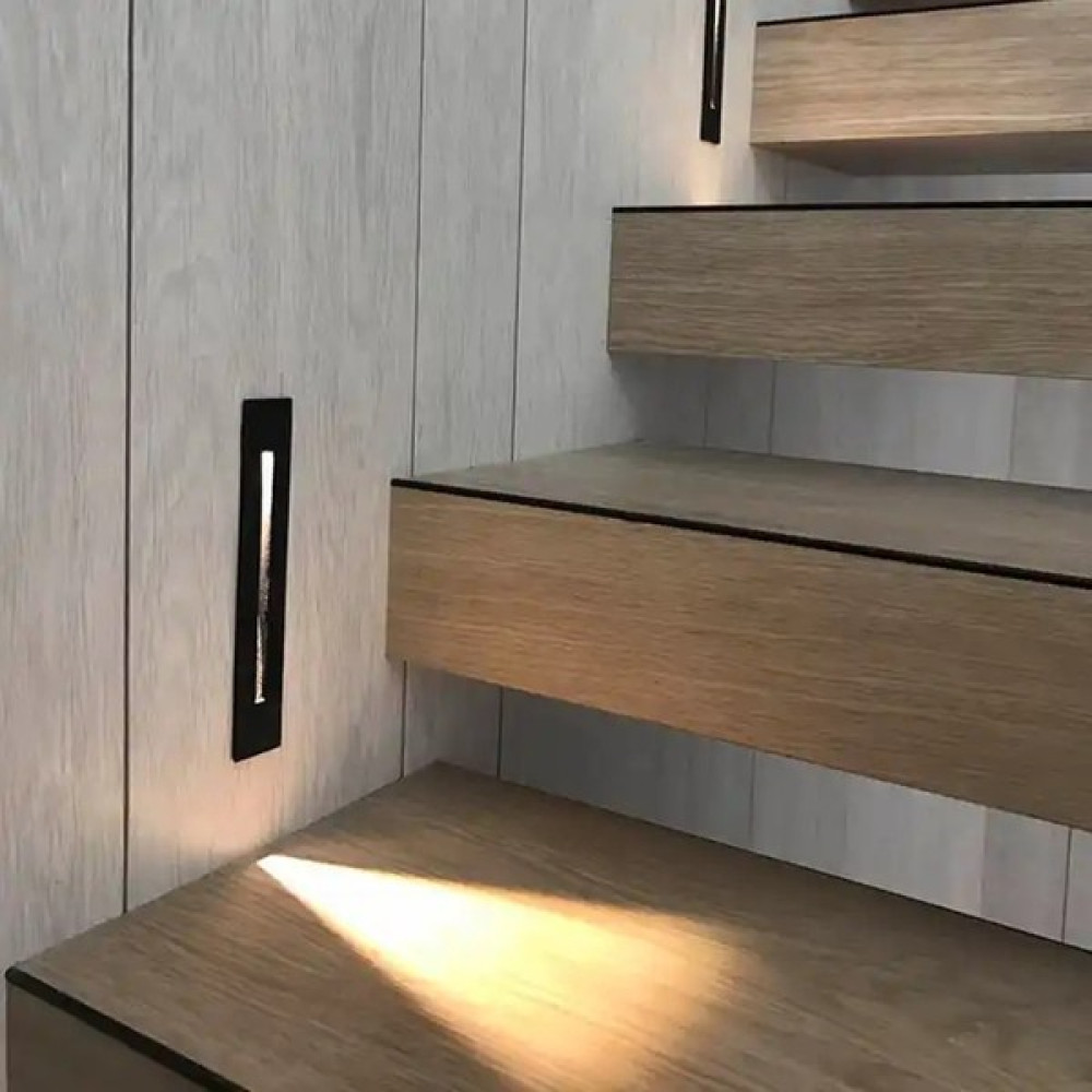 Ucuz Geldi Merdiven Aydınlatma Koridor Aydınlatma Armatürü 3W Gün Işığı LED Metal Gömme LED Spot Cata Ledli Dikey Koridor Spot - Siyah Spot Fiyatı