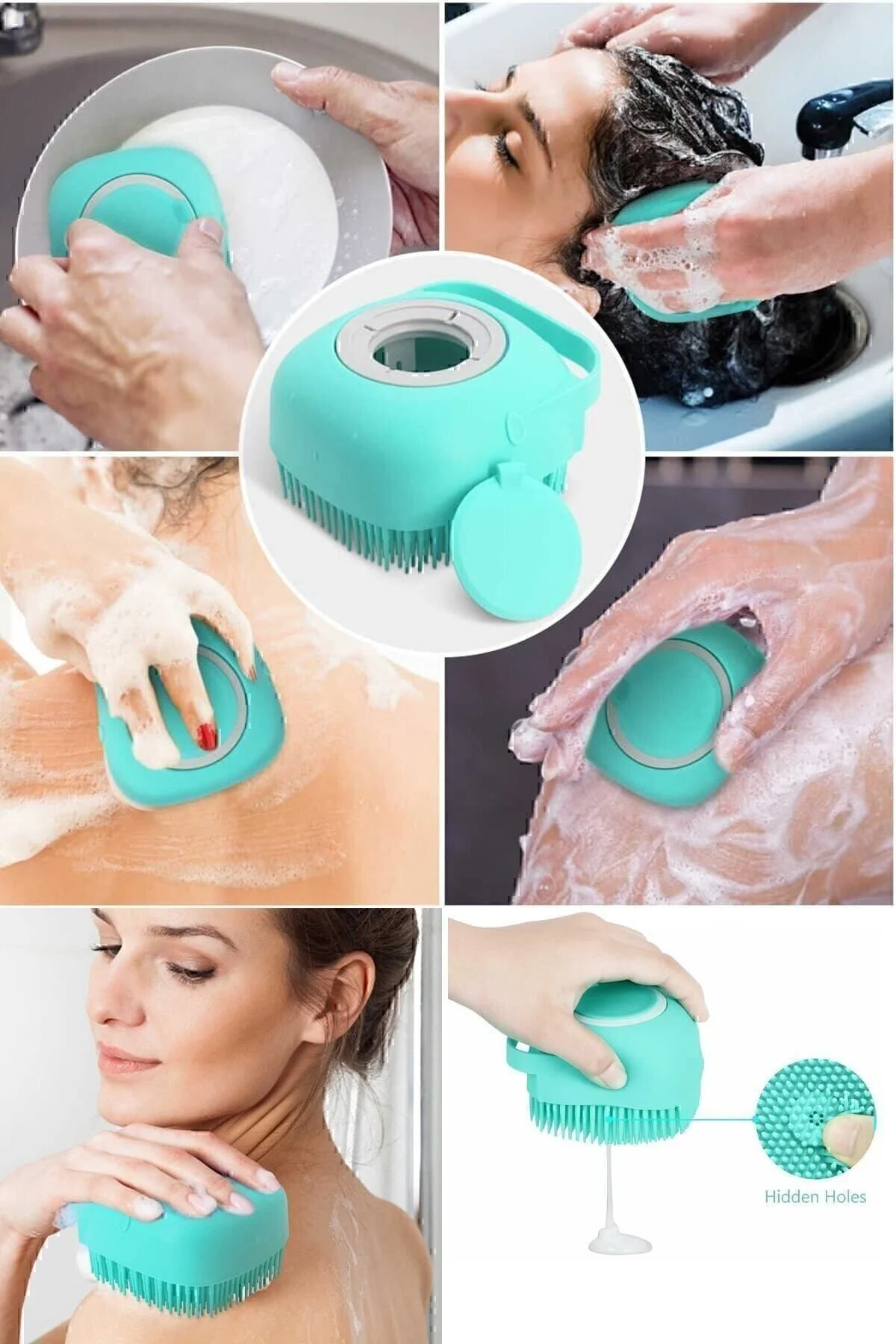 ucuzal Şampuan Hazneli Silikon Peeling Duş Fırçası Sarı Fma254151" Vücut Bakımı Fiyatı