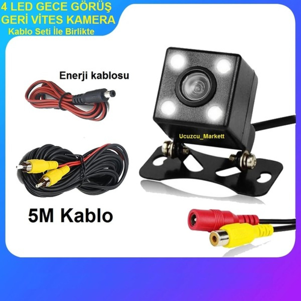 Ucuzcu Market Geri Vites Kamera (4 LED Gece Görüş + Kablo Seti Ile Birlikte) Oto Görüntü Sistemleri Fiyatı