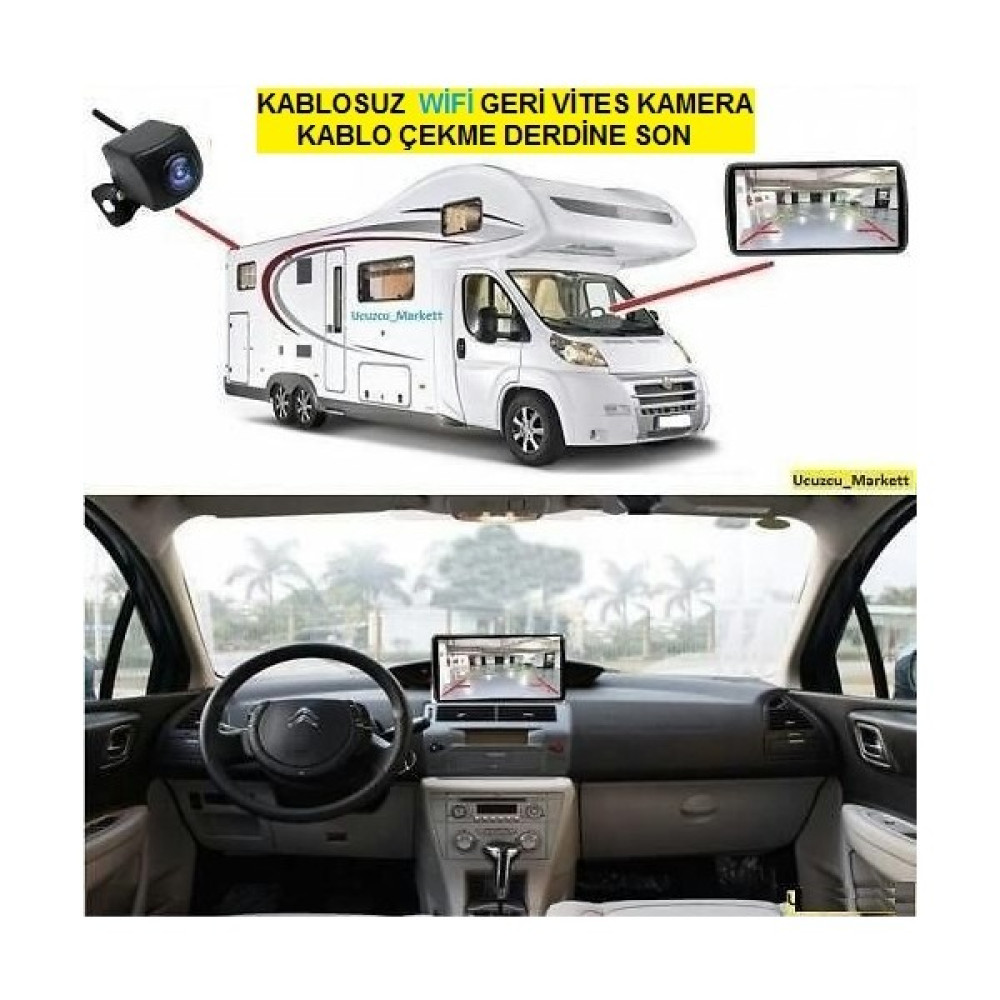 Ucuzcu Market Karavan Arka Görüş Kamerası (Wifi Özellik Ile Cep Telefon+Tablet Kesintisiz Görüntü Oto Görüntü Sistemleri Fiyatı