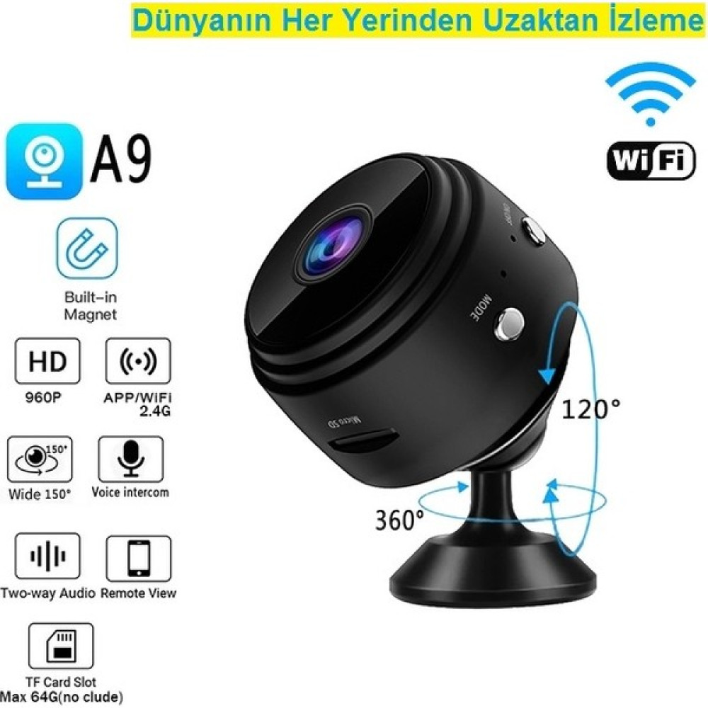 Ucuzcu Market Mini Wifi Kamera Dünyanın Her Yerinden Canlı Izlenir (Renkli+Ses+Video Kayıtyapar) Güvenlik Kameraları Fiyatı