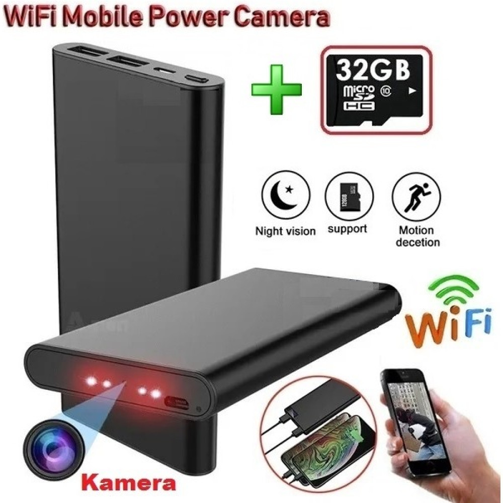 Ucuzcu Market Powerbank Kamera + 32GB Hafıza Kart (Hareket Algılama-Uzaktan Izleme-Kayıt Etme) Güvenlik Kameraları Fiyatı