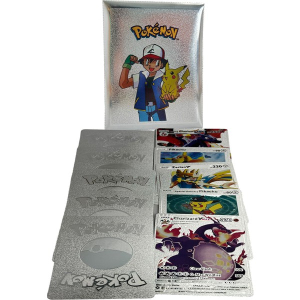 UDATOYS Pokemon Kart Kabartmalı Silver Card Fosforlu Oyun Kartları 10LU Gümüş Oyun Takımları Fiyatı