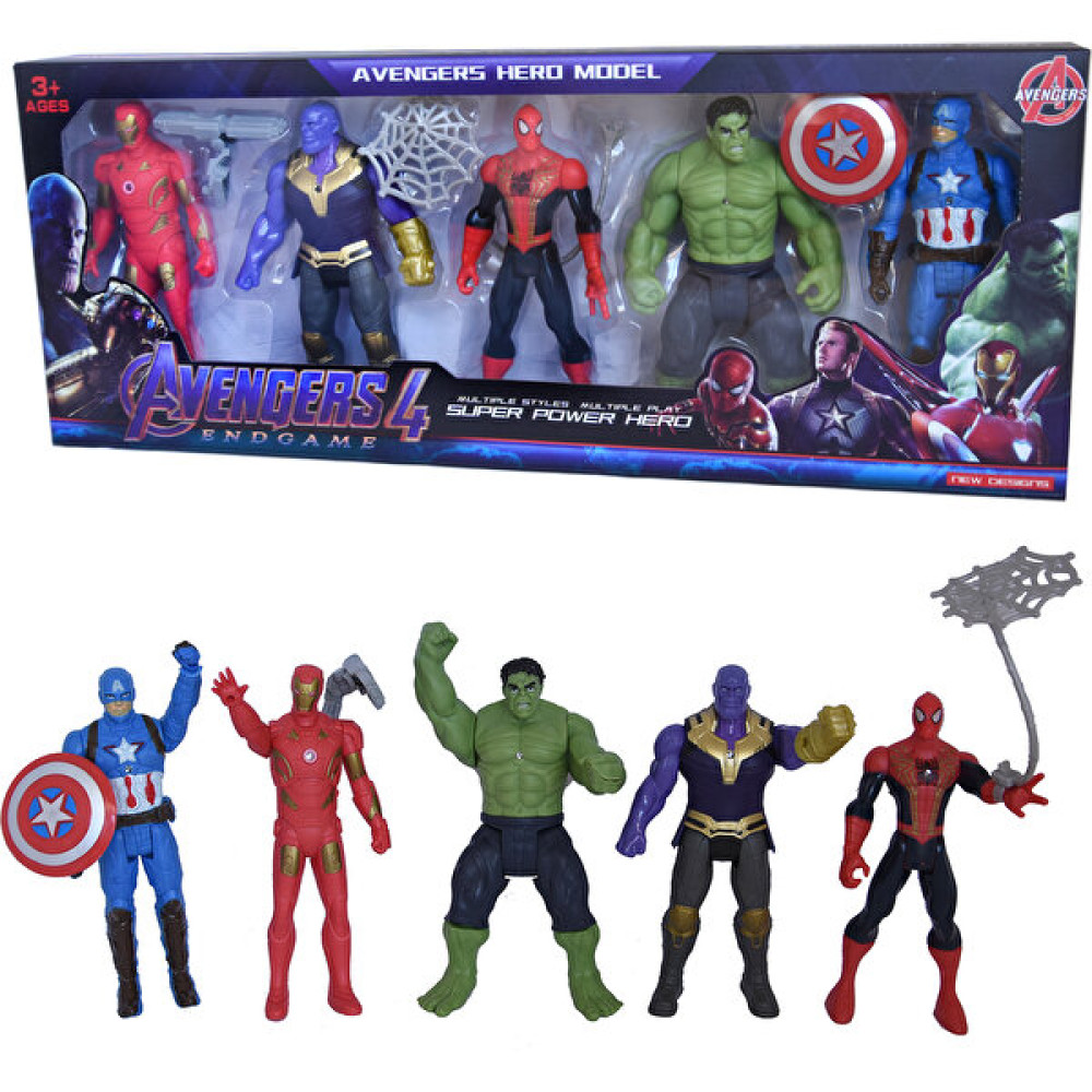 UDATOYS Yenilmezler Örümcek Adam Hulk Kaptan Amerika Thanos Ironman Set - Renkli Oyuncak Fiyatı