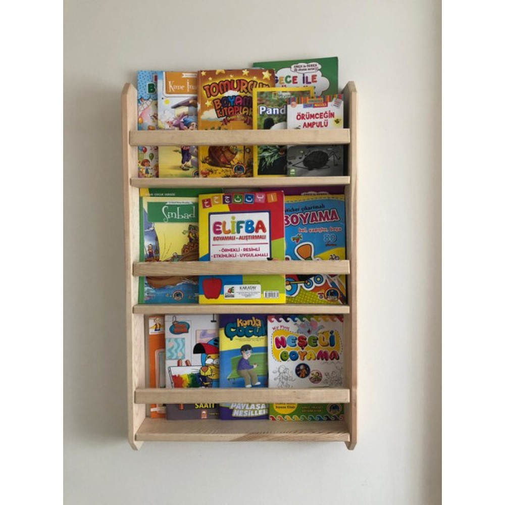 Ue Mobilya Montessori Kitaplık 3 Raflı Ahşap Kitaplık Fiyatı