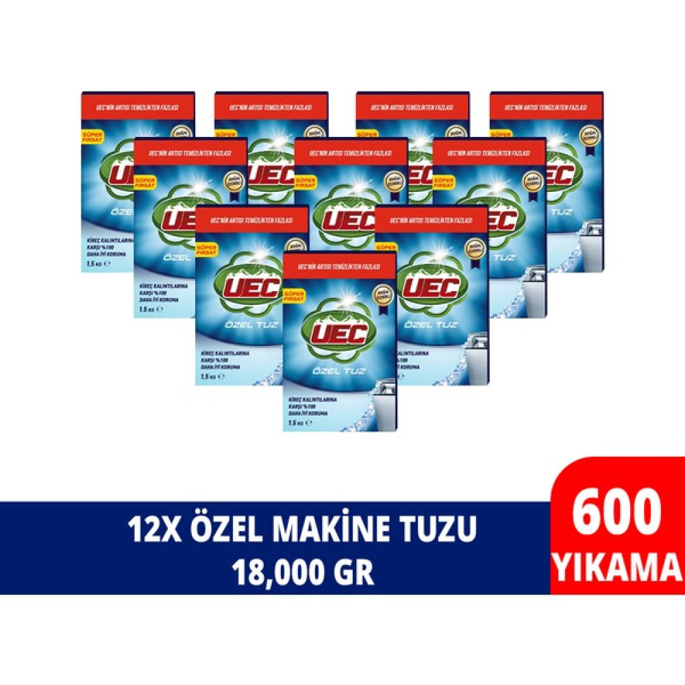 Uec Özel Tuz 1,5 kg Kireç Kalıntılarına Karşı Koruyucu Bulaşık Makinesi Tuzu X12 Bulaşık Yıkama Fiyatı