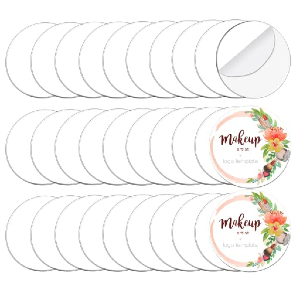 Uenhoy 30 Pcs Clear Acrylic Circle Sheet 3 Inch Acrylic Discs Transparent Plastic Circle Disc Blank Board for Picture Frame, Art Crafts, DIY Easter Ornament, 75mm