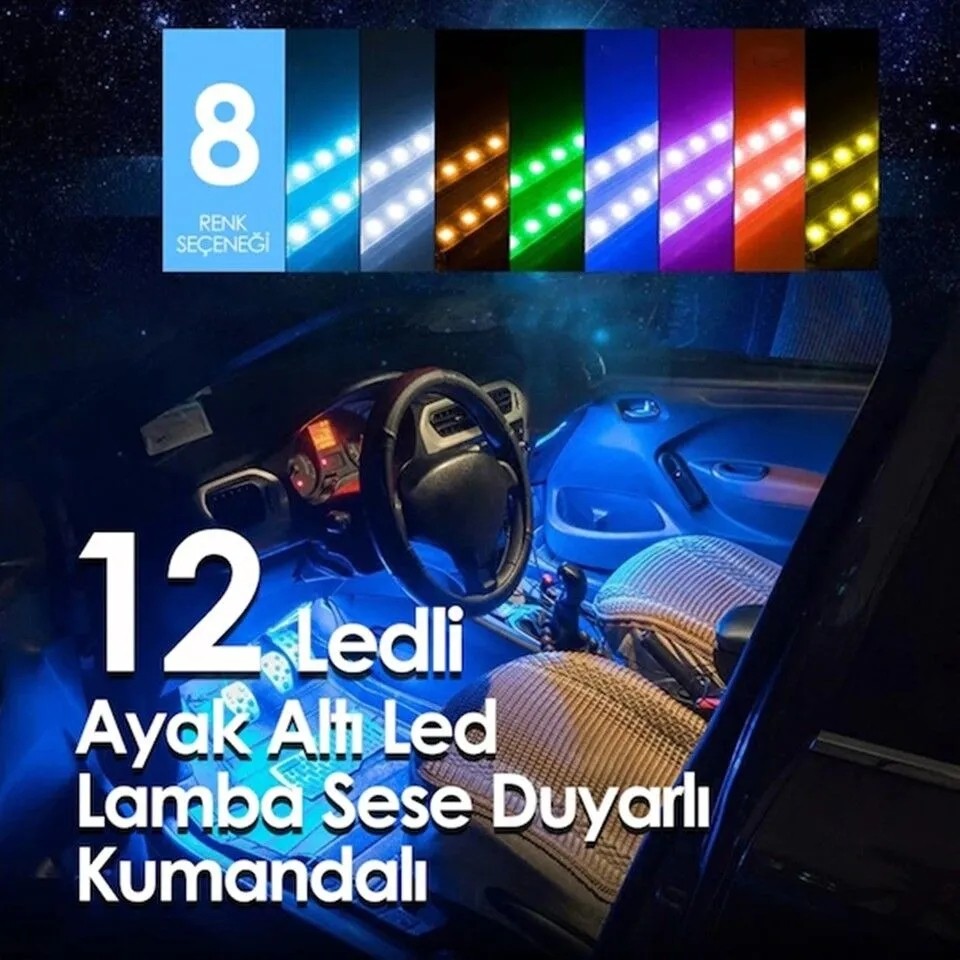 Ufak Tefek Şeyler Ayak Altı Led Kumandalı Araç Içi Aydınlatma 4 Lü Sese Duyarlı Renk Değiştirme Özellikli TV Aksesuarları Fiyatı