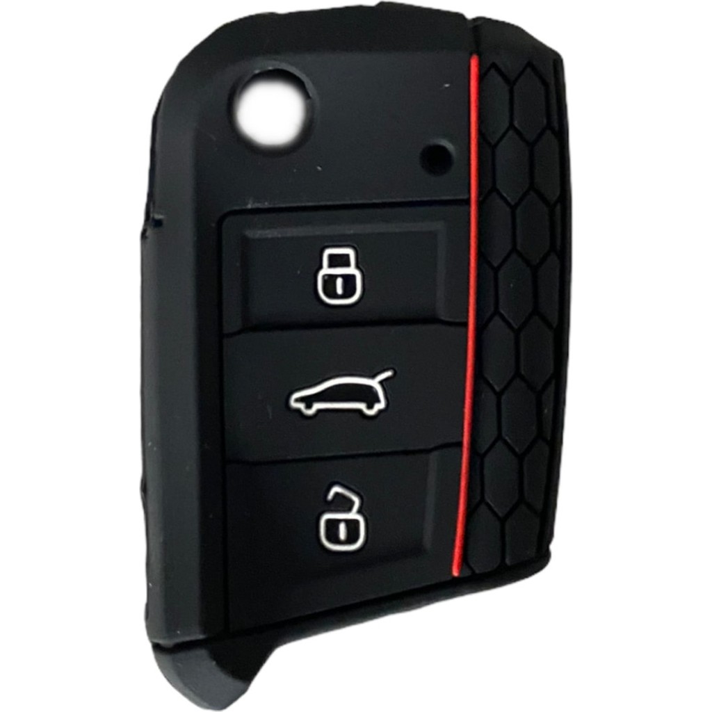 Ufak Tefek Şeyler Volkswagen Anahtar - Silikon Anahtar Kılıfı - Golf 7 Anahtar - Vw Anahtarlık - Araba Anahtar Kılıfı - Siyah - Kırmızı Diğer Fiyatı