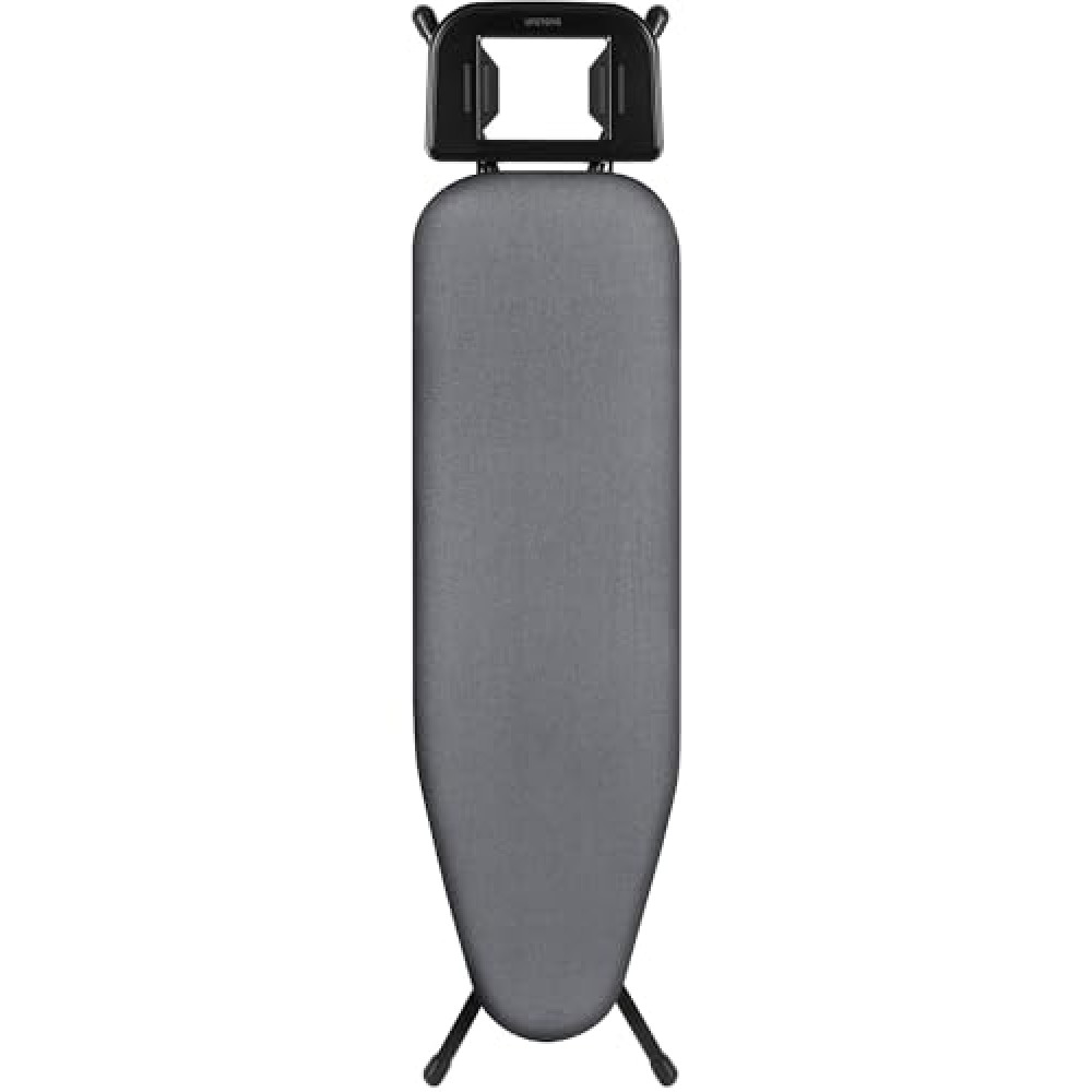 UFETGYG Classic Ironing Board 43" X 13" W/with Iron Rest | Full Metal Construction| Height Adjustable | Heat & Scorch Resistant Fabric | Anti-Skid Feet | Easy to Fold |Dark Grey