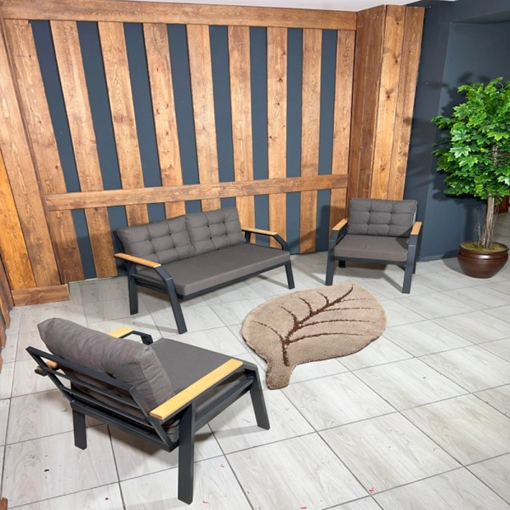 UFUK HOME Kavacık 2 1 1 Bahçe Takımı, Bahçe Mobilyası, Balkon Takımı, Antrasit Balkon Oturma Grubu Bahçe Mobilyası Takımı Fiyatı