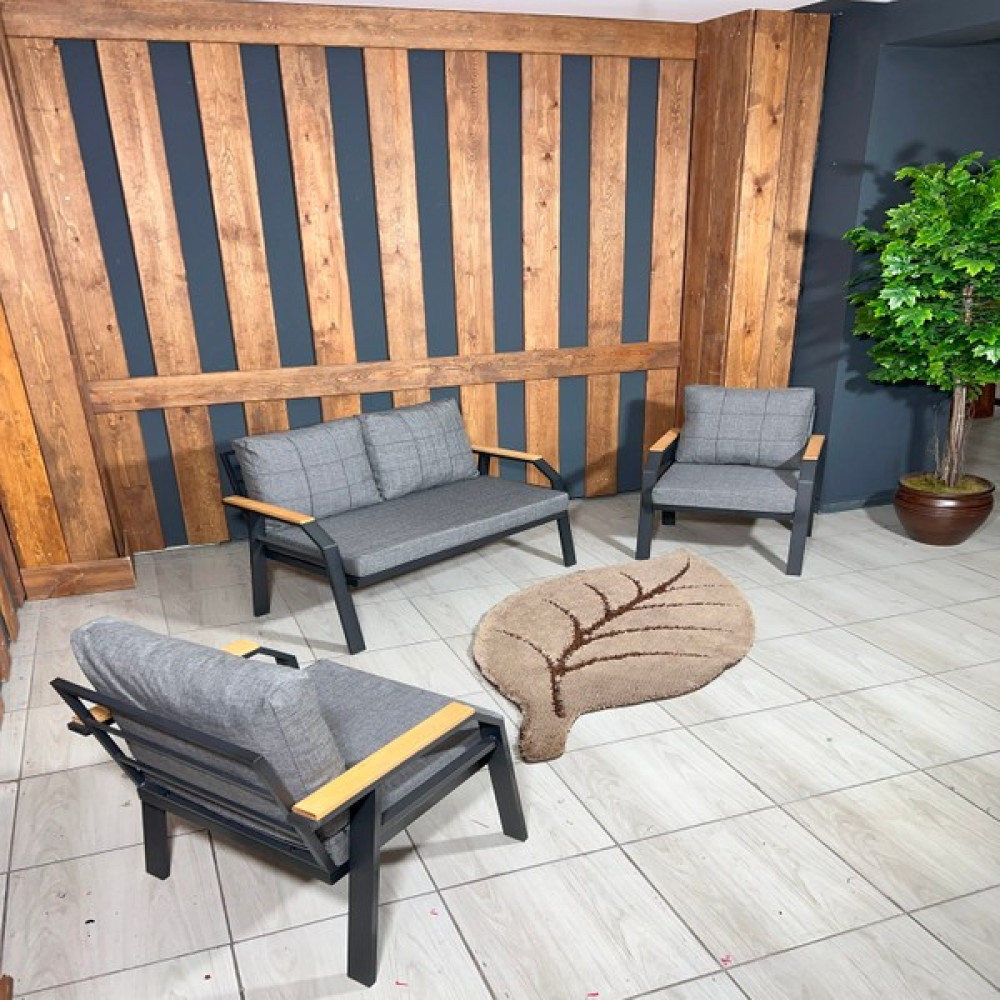 UFUK HOME Kavacık 2 1 1 Bahçe Takımı, Bahçe Mobilyası, Balkon Takımı, Gri Balkon Oturma Grubu Bahçe Mobilyası Takımı Fiyatı