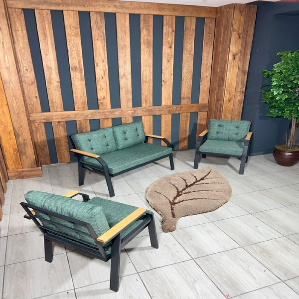 UFUK HOME Kavacık 2 1 1 Bahçe Takımı, Bahçe Mobilyası, Balkon Takımı, Yeşil Renk Balkon Oturma Grubu Bahçe Mobilyası Takımı Fiyatı