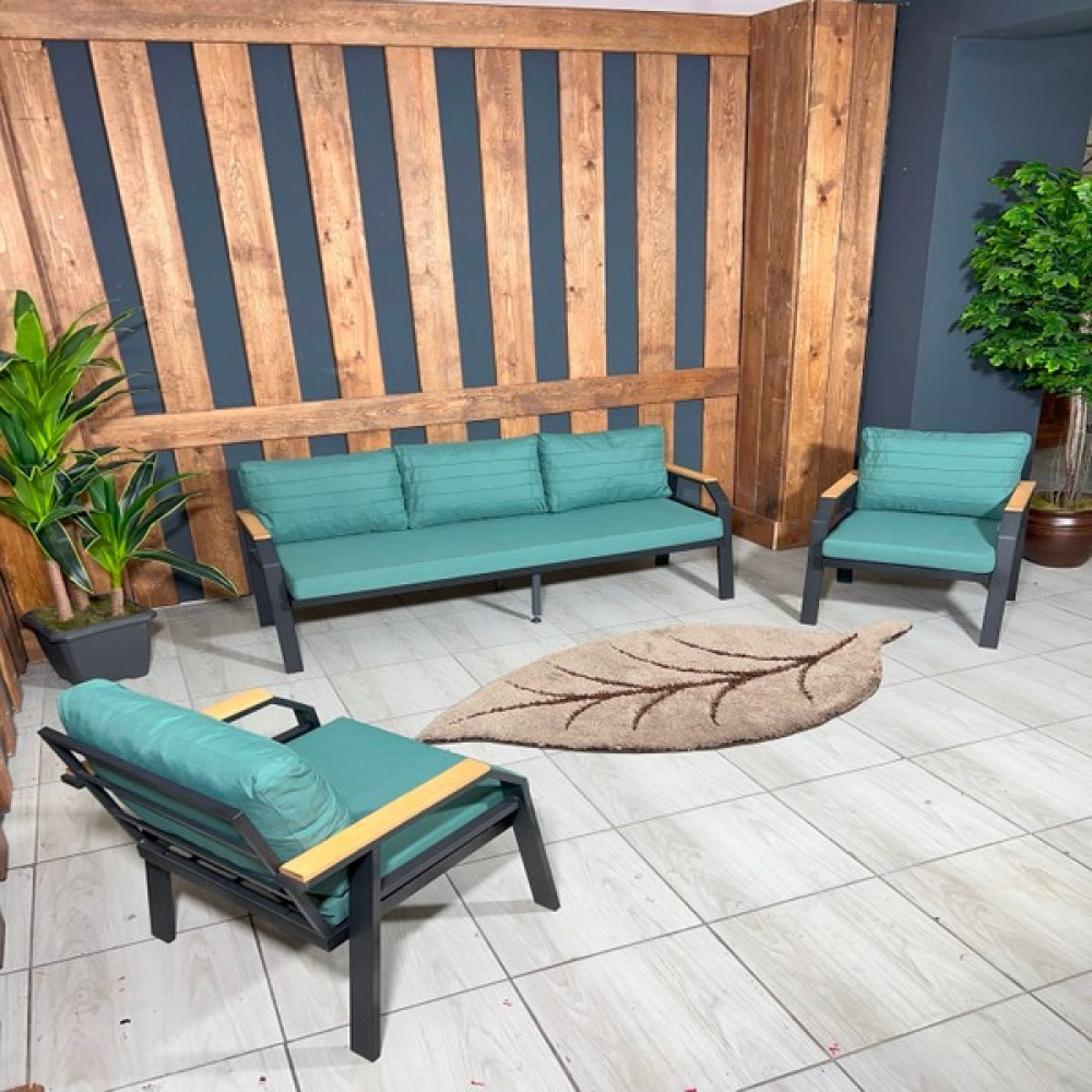 Ufuk Home Kavacık 3 1 1 Bahçe Takımı, Balkon Mobilyası, Balkon Bahçe Mobilyaları, Bahçe Masa Takımı, Çay Seti - Koyu Yeşil Bahçe Mobilyası Takımı Fiyatı