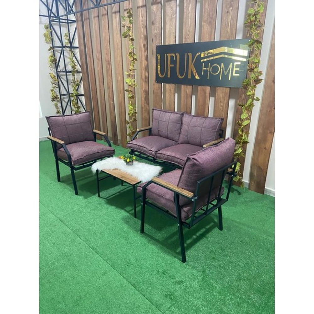 Ufuk Home Linda 2 1 1 Sehpalı Bahçe Takımı, Balkon Mobilyası, Balkon Bahçe Mobilyaları, Bahçe Masa Takımı - Kırmızı - Beyaz Bahçe Mobilyası Takımı Fiyatı