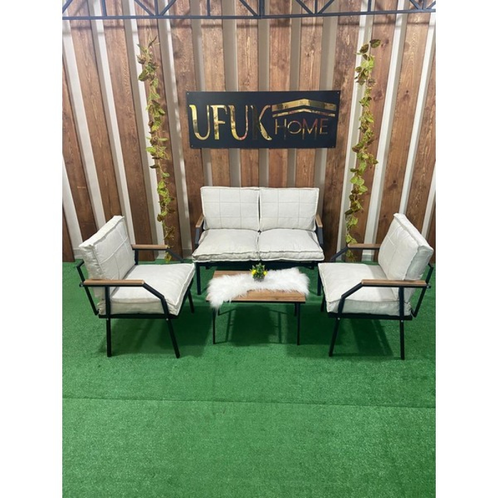 Ufuk Home Linda 2 1 1 Sehpalı Bahçe Takımı, Koltuk Takımı, Balkon Takımı, Gri Çay Seti, Bahçe Mobilyası Bahçe Mobilyası Takımı Fiyatı