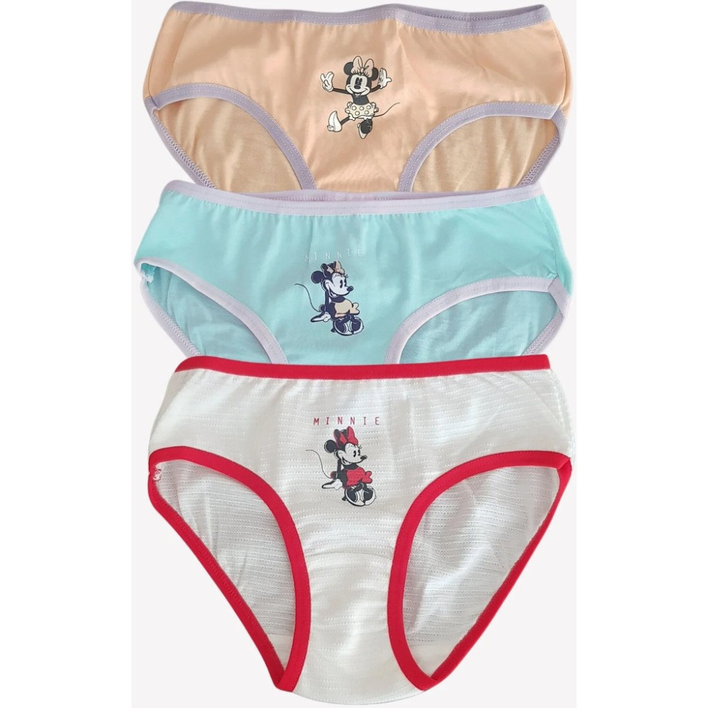 Ugly Duck Minnie Mouse Lisanslı Kız Çocuk Üçlü Slip Set %100 Pamuk Kız Çocuk Külot Fiyatı