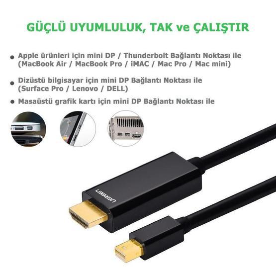 Ugreen 4k 1.5 m Mini Displayport Hdmı Dönüştürücü Kablo