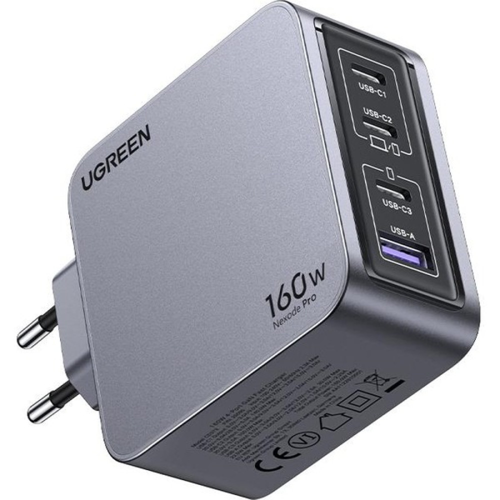 Ugreen Nexode Pro 160W Gan Hızlı Şarj Cihazı 100W Kablolu Type-C Qc Pd 3xusb-C 1xusb-A Gri 25877 - Siyah Oto Boyaları Fiyatı