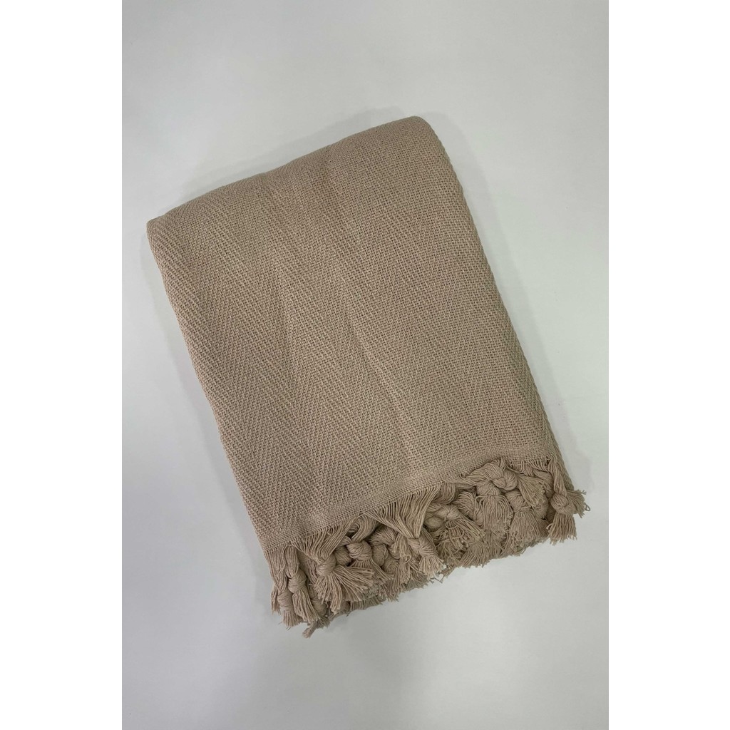 Uğur Home 200x230cm Çift Kişilik Bağlamalı Saçaklı Pike - Bej Pike & Pike Takımı Fiyatı