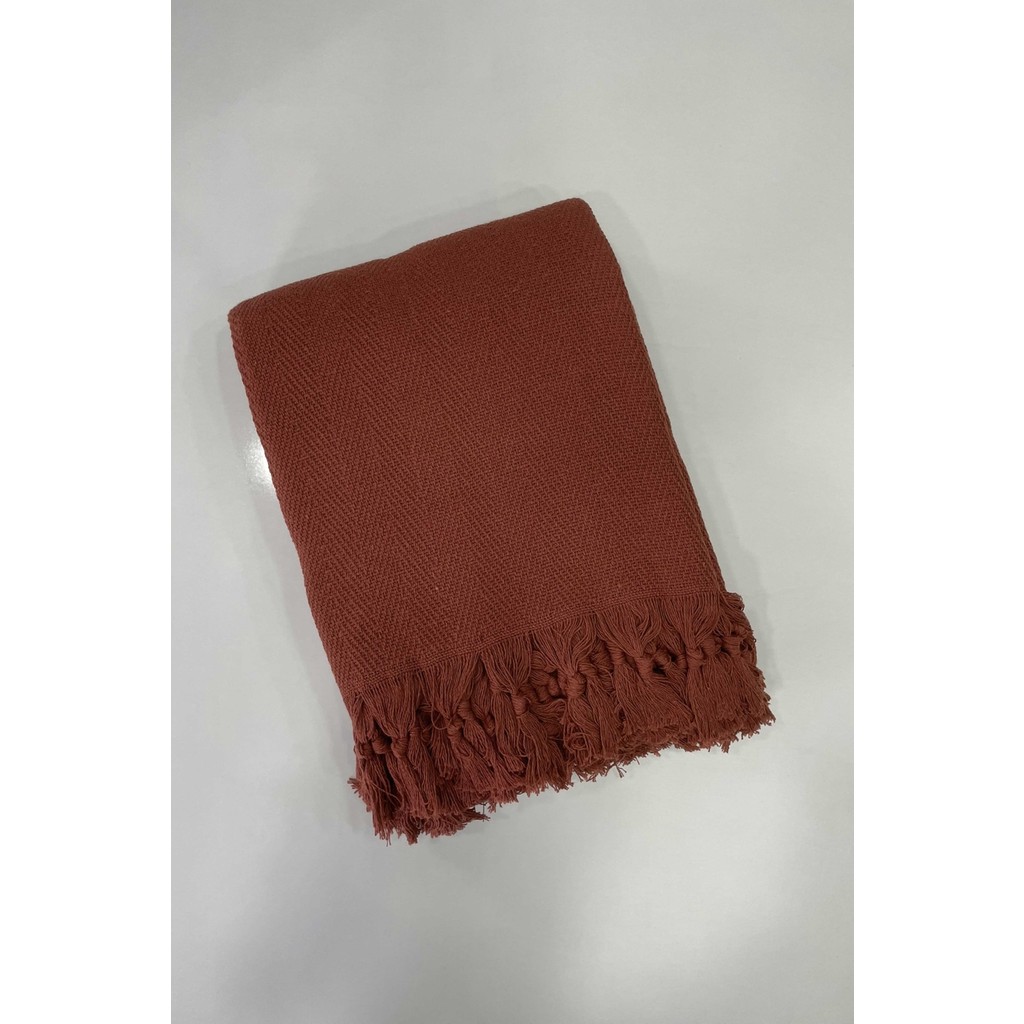 Uğur Home 200x230cm Çift Kişilik Bağlamalı Saçaklı Pike - Kiremit Pike & Pike Takımı Fiyatı