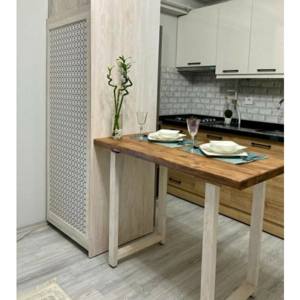 Uğurlu Baylar Uğurlubaylar Doğal Ağaç Bar Masası - Beyaz - 95x52cm Yemek & Mutfak Masası Fiyatı