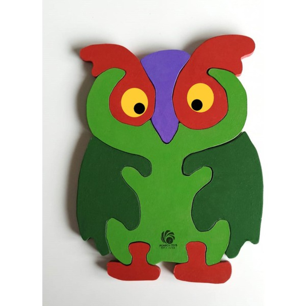 Uğurlu Yeşil Baykuş Ahşap Puzzle Yapboz Bebek Oyuncakları Fiyatı