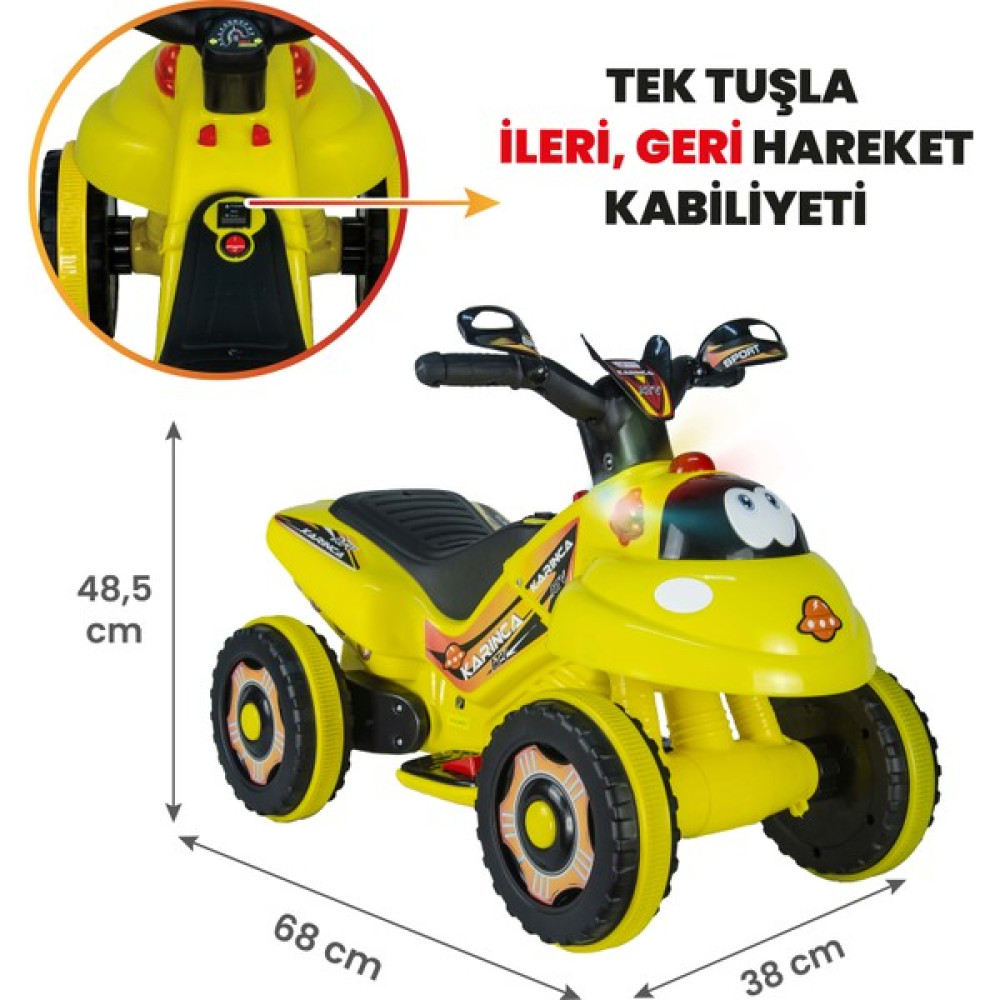 UJ Toys 9161 Akülü Atv 6 V Karınca Sarı - Pembe Açık Hava, Deniz ve Spor Oyuncakları Fiyatı