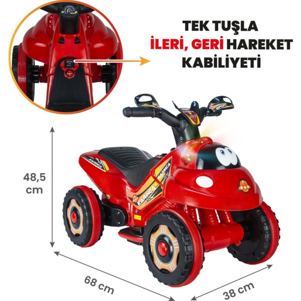 UJ Toys  Akülü Atv 6 V Karınca 2020 Müzikli Işıklı Kırmızı - Ateş Kırmızı Akülü Araba Fiyatı