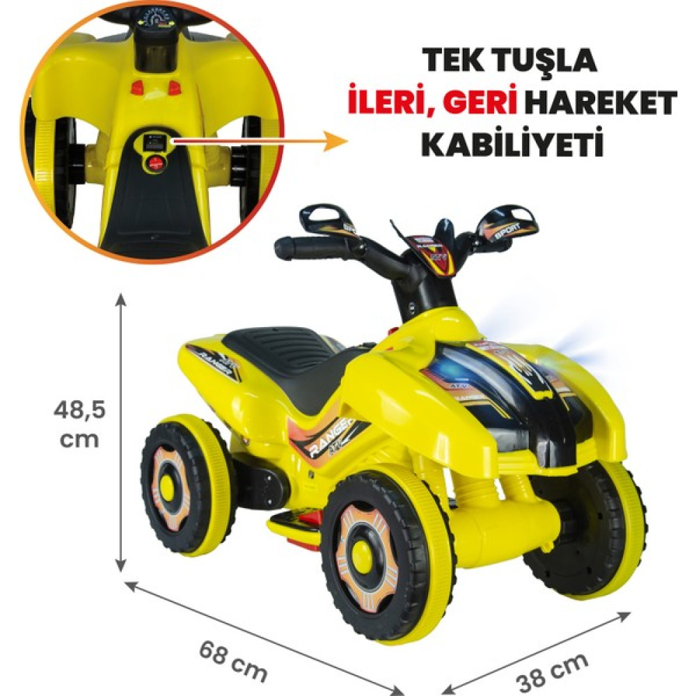 UJ Toys Akülü Atv 6V Ranger-Sarı - Sarı Akülü Araba Fiyatı