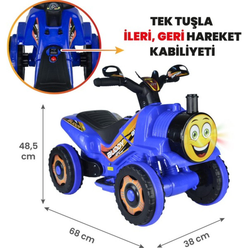UJ Toys Buddy Akülü Atv 6V-MAVI - Mavi Akülü Araba Fiyatı