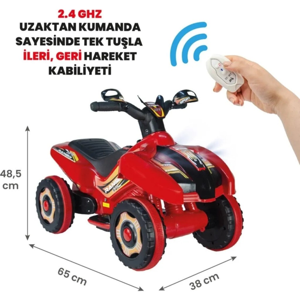 UJ Toys Kumandalı Akülü Araba 6 Volt 2-4 Yaş - Kırmızı TV Aksesuarları Fiyatı