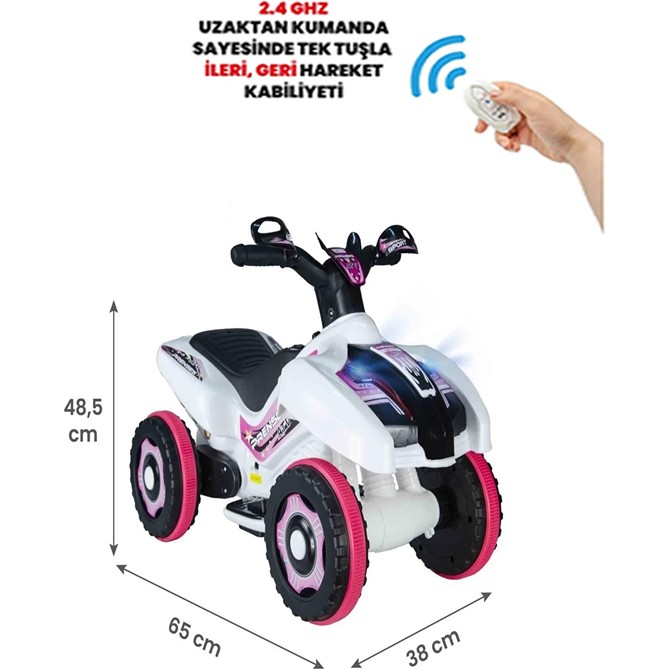 UJ Toys Kumandalı Akülü Araba 6 Volt 2-4 Yaş - Pembe TV Aksesuarları Fiyatı