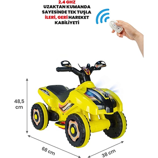UJ Toys Kumandalı Akülü Araba 6 Volt 2-4 Yaş - Sarı TV Aksesuarları Fiyatı