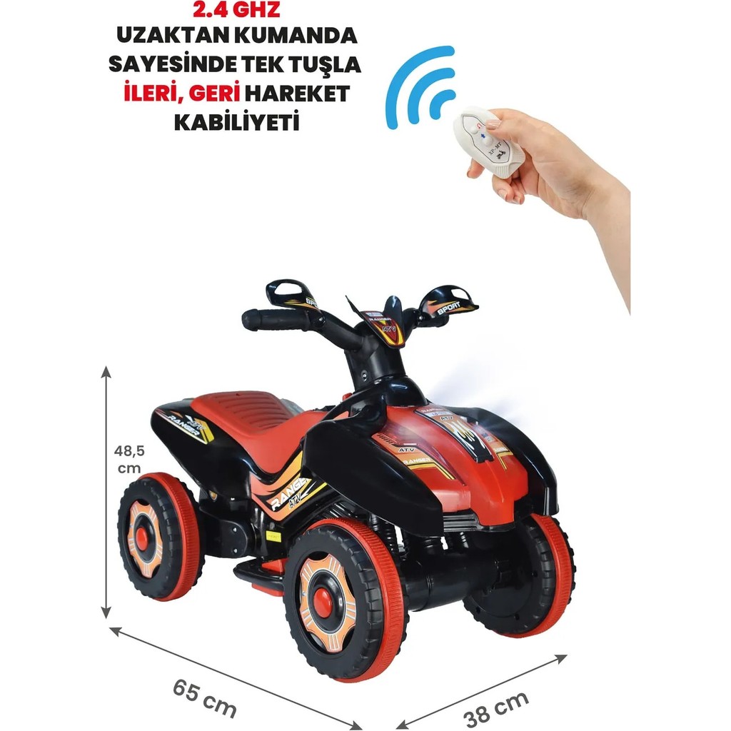 UJ Toys Kumandalı Yarış Arabası 6 Volt 35 kg Taşıma Kapasitesi ile Uzaktan Kumanda Özellikli - Siyah TV Aksesuarları Fiyatı