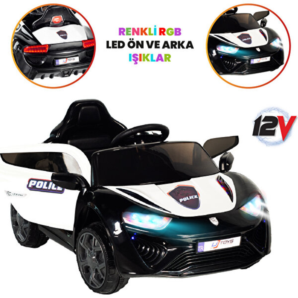 Uj Toys Polıce Jagor Akülü Araba 12V - Siyah - Beyaz Akülü Araba Fiyatı
